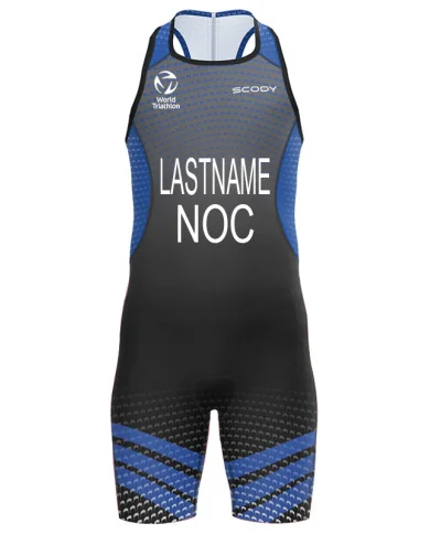 WT Compliant Blue  Junior Suit with Surname and Country | Junior Triathlon Gear