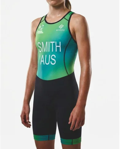 WT Compliant Mint Junior Suit with Surname and Country | Junior Triathlon Gear