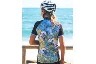 Romy rocking the Cockatoo Jersey in beautiful Moffat Beach, Queensland